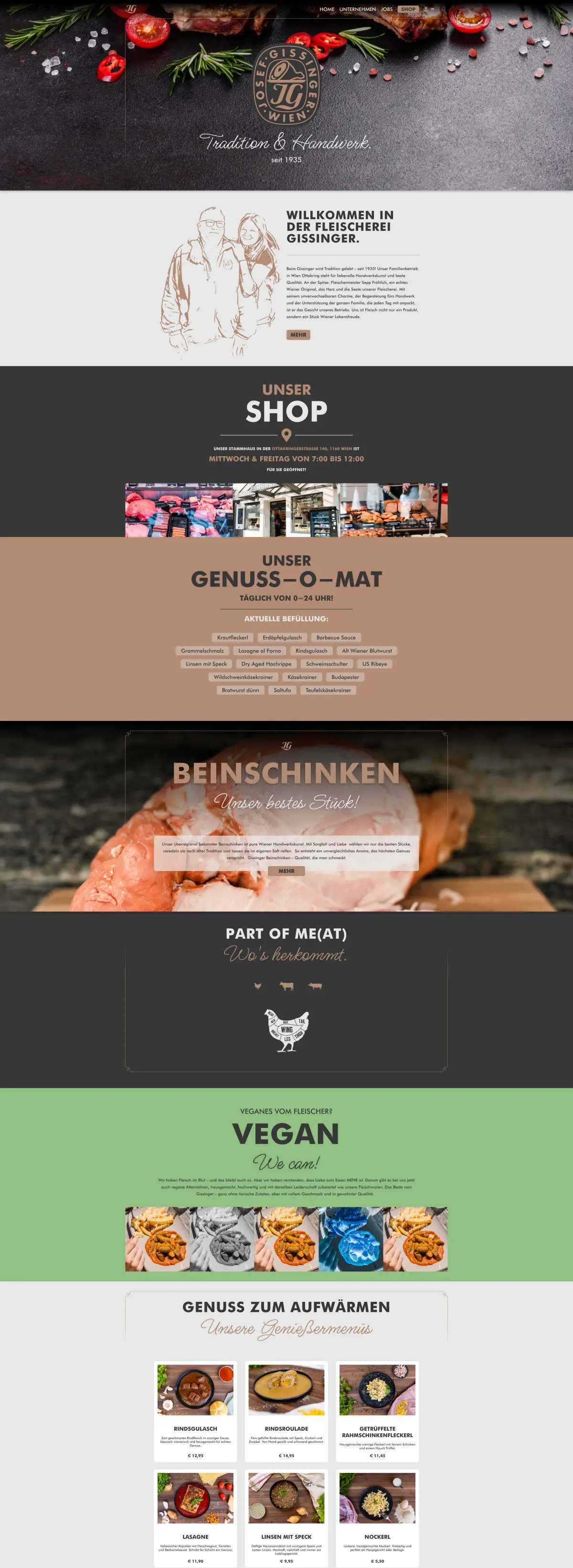 Die ganze Startseite von Fleischerei Gissinger