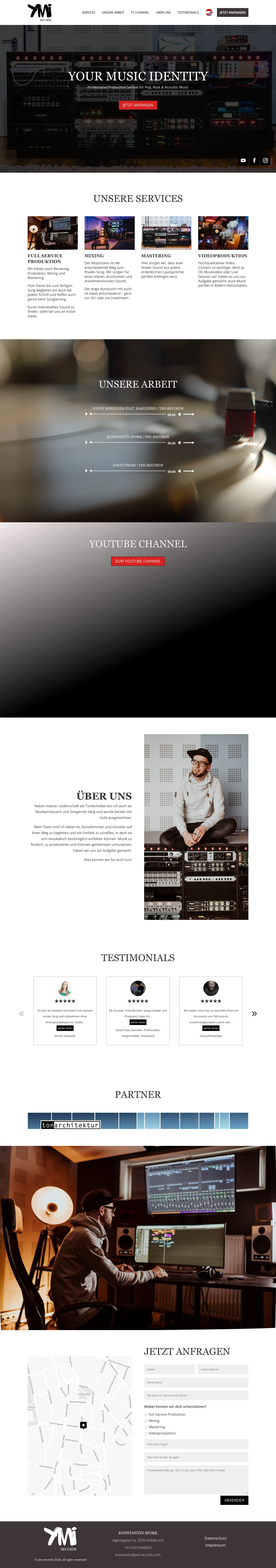 Die ganze Startseite von YMI Records